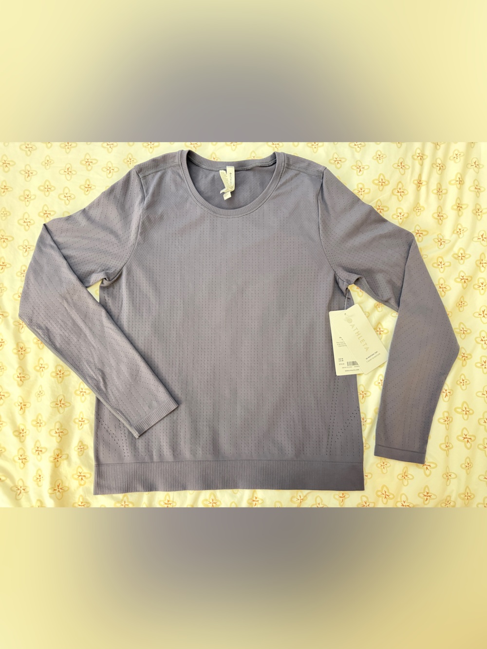 Athleta Perforated Long Sleeve Top - Dusty Lavender NWT